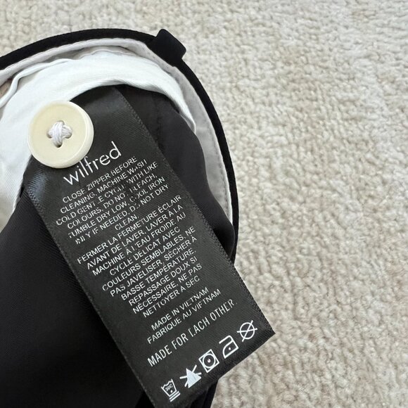 Aritzia Wilfred The Effortless Pant Wide Leg Pleated High Rise Black Trousers 6 - Picture 9 of 10